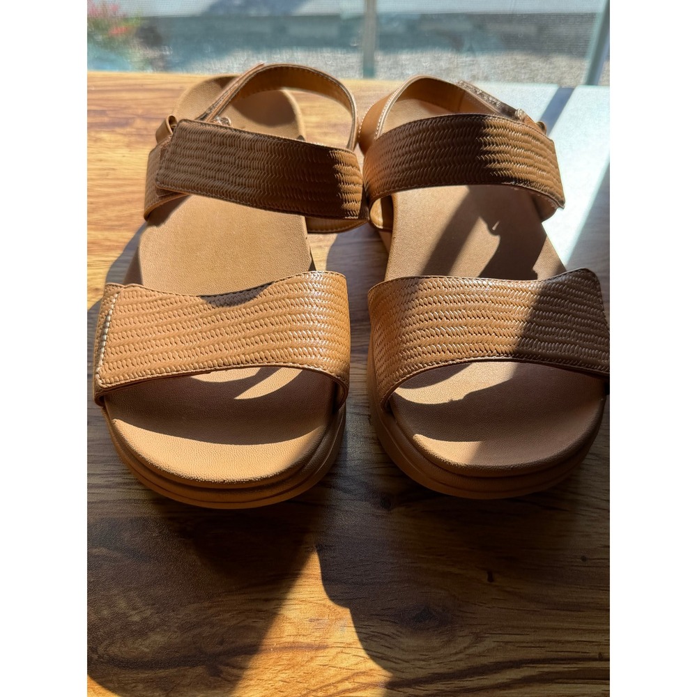 Vionic Fay Tan Woven Platform Sandals Women's 9.5 Wide Orthotic Comfort Brown - Picture 3 of 8